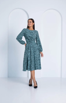 Сукня молодіжна у блакитному кольорі з принтом розміри 44, 46, 48