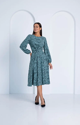 Сукня молодіжна у блакитному кольорі з принтом розміри 44, 46, 48