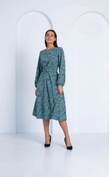 Сукня молодіжна у блакитному кольорі з принтом розміри 44, 46, 48, фото 2