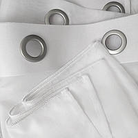 Тюль на сірих люверсах 140х250 см. Вуаль-шифон 2 шт. Білий