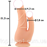Фалоїмітатор 21 см подвійний, фаллос силіконовий для подвійного проникнення, інтимні іграшки, фото 3