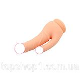 Фалоїмітатор 21 см подвійний, фаллос силіконовий для подвійного проникнення, інтимні іграшки, фото 4
