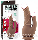 Фалоїмітатор 21 см подвійний, фаллос силіконовий для подвійного проникнення, інтимні іграшки, фото 8