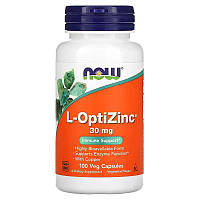 NOW Foods L-OptiZinc цинк. 30 мг, 100 растительных капсул