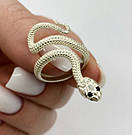 Каблучка зі срібла 925 проби у формі змії "Кобра", фото 2