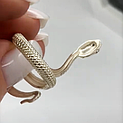 Каблучка зі срібла 925 проби у формі змії "Кобра", фото 3