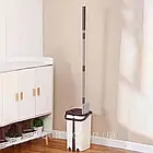 Швабра з відром 11л з автоматичним віджимом Cleaning Mop, Коричнева / Набір для миття підлоги / Швабра ледар з насадкою, фото 6