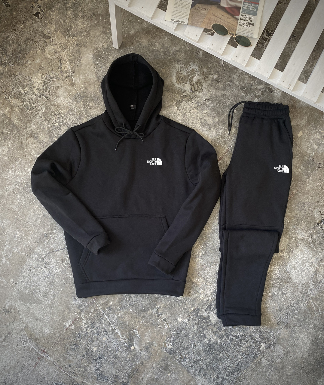 Спортивний костюм чоловічий утеплений The North Face зимовий теплий на флісі кофта штани зима з начосом Тнф
