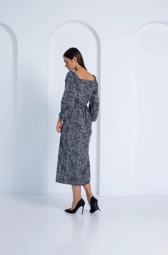 Сукня молодіжна у чорному кольорі з принтом розміри 44, 46, 48, 50, фото 3