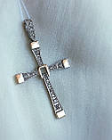 Хрест торетто форсаж срібний із золотим напиленням, фото 6