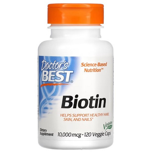 Вітаміни Біотин Doctor's Best Biotin 10.000 mcg (120 капсул.), фото 1