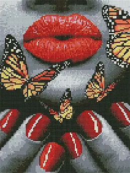 Алмазна вишивка Поцілунок для метеликів 30 х 40 (EJ1388, На підрамнику) Rainbow Art