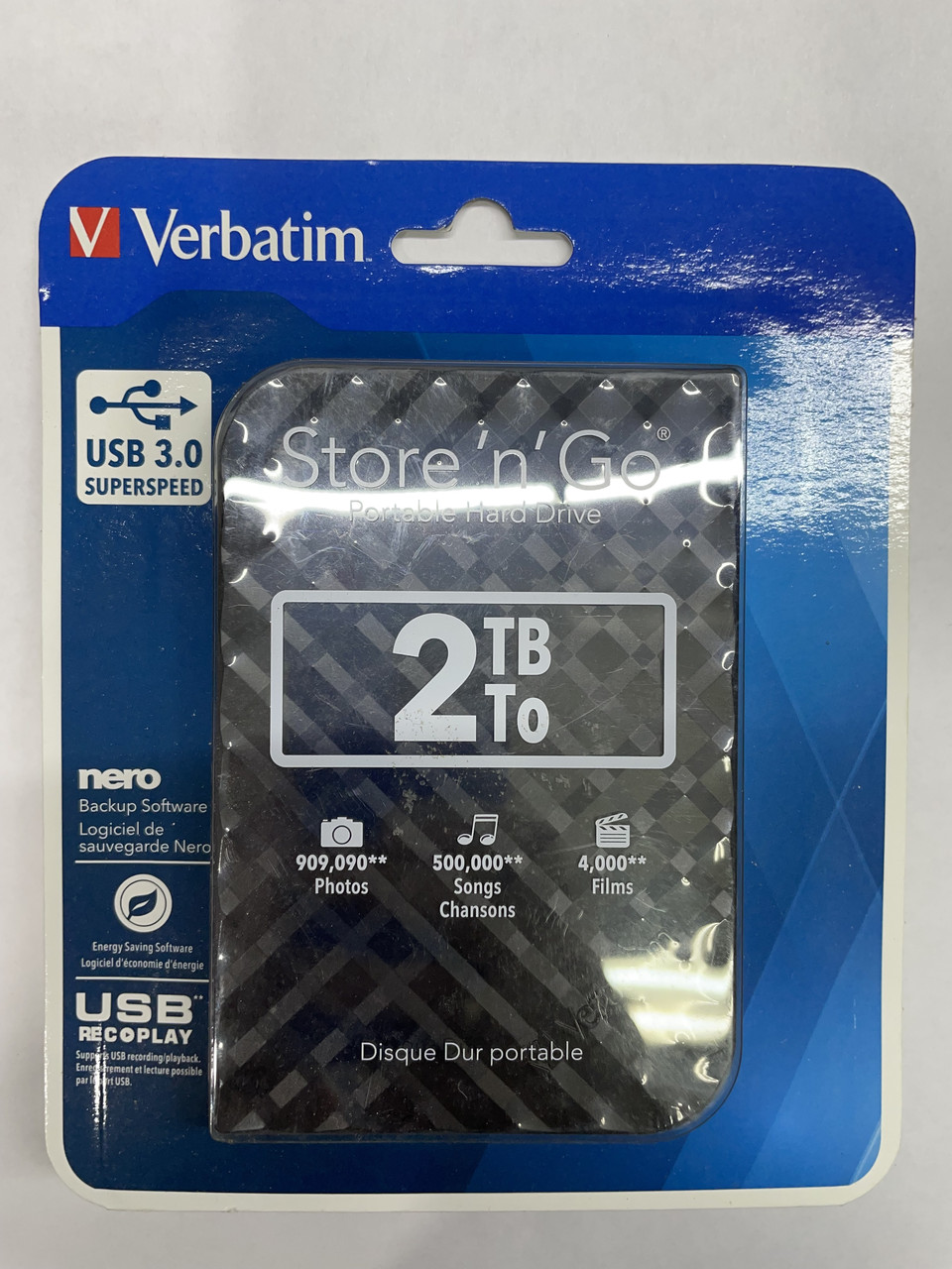 Портативний жорсткий диск HDD.2.0Tb Verbatim USB3.0 2.5" black