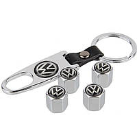 Металлические колпачки на ниппель с брелком зажимной ключ подарочный набор в коробке Volkswagen фольцваген