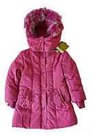 Куртка теплая зимняя для девочки с капюшоном на синтепоне, флис 98 размер СМ-12