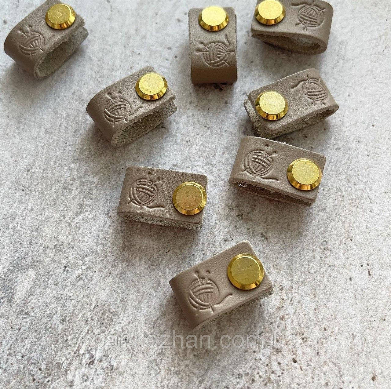 Шкіряні бірки на гвинті, клубочок, фото 1