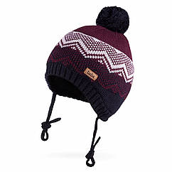 Зимова шапка для хлопчика TuTu арт. 3-005178(44-48, 48-52) 48-52 см, Бордовий