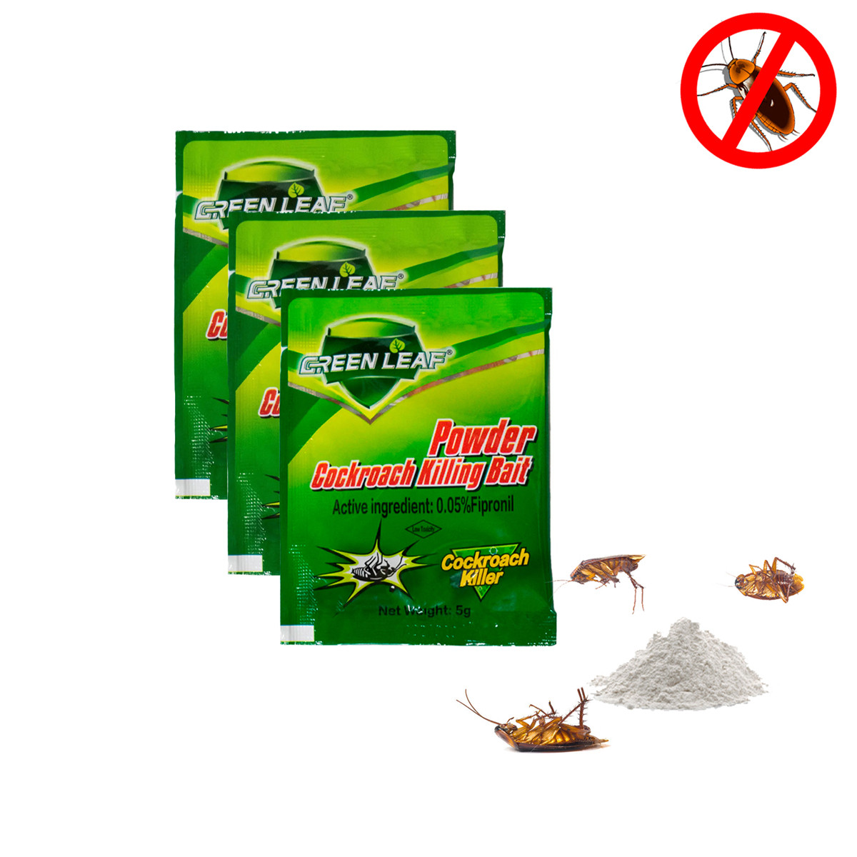 Комплект 3шт. Порошок От Тараканов В Квартире Green Leaf Powder.