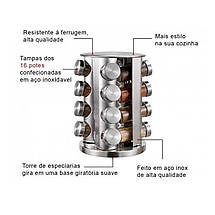 Набір для спецій Spice carousel, 16 ємностей (баночок) і Підставка для спецій із підставкою каруселью (9), фото 4