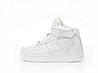 Зимові Кросівки ХУТРО Nike Air Force high White Winter взуття Найк Аір Форс білі високі шкіряні жіночі чоловічі теплі, фото 10