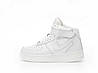 Зимові Кросівки ХУТРО Nike Air Force high White Winter взуття Найк Аір Форс білі високі шкіряні жіночі чоловічі теплі, фото 11