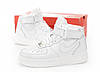 Зимові Кросівки ХУТРО Nike Air Force high White Winter взуття Найк Аір Форс білі високі шкіряні жіночі чоловічі теплі, фото 2