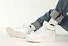 Зимові Кросівки ХУТРО Nike Air Force high White Winter взуття Найк Аір Форс білі високі шкіряні жіночі чоловічі теплі, фото 8