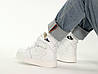 Зимові Кросівки ХУТРО Nike Air Force high White Winter взуття Найк Аір Форс білі високі шкіряні жіночі чоловічі теплі, фото 9