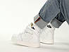 Зимові Кросівки ХУТРО Nike Air Force high White Winter взуття Найк Аір Форс білі високі шкіряні жіночі чоловічі теплі, фото 10