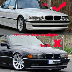 Решітки радіатора BMW 7 серії E38 1998-2001 Решітки радіатора нові Глянець чорний ніздрі Бмв е39 комплект