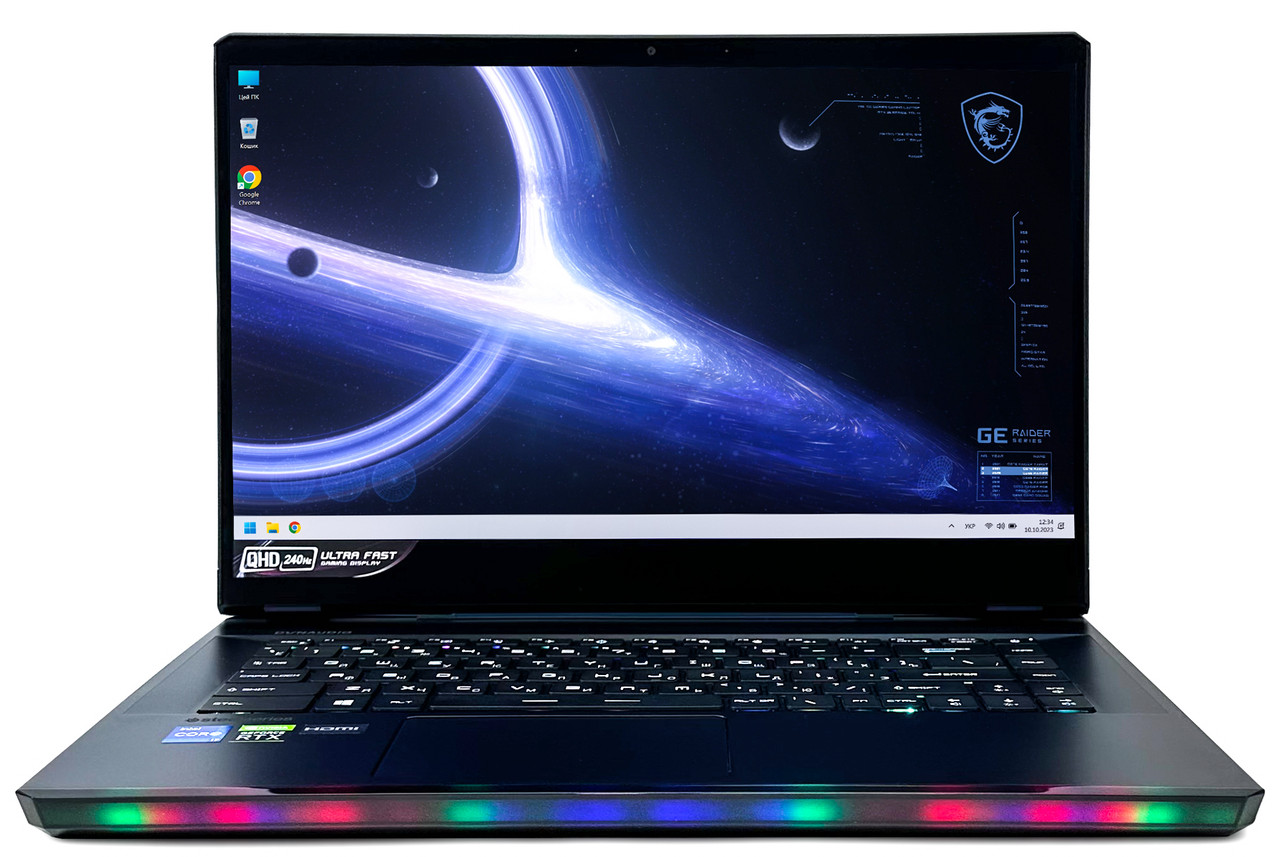 Ноутбук MSI GE66 Raider 12UHS: Core i7-12700H / DDR5 32 ГБ / GeForce RTX 3080 Ti, 16 ГБ / SSD 2 ТБ / 15.6" QHD