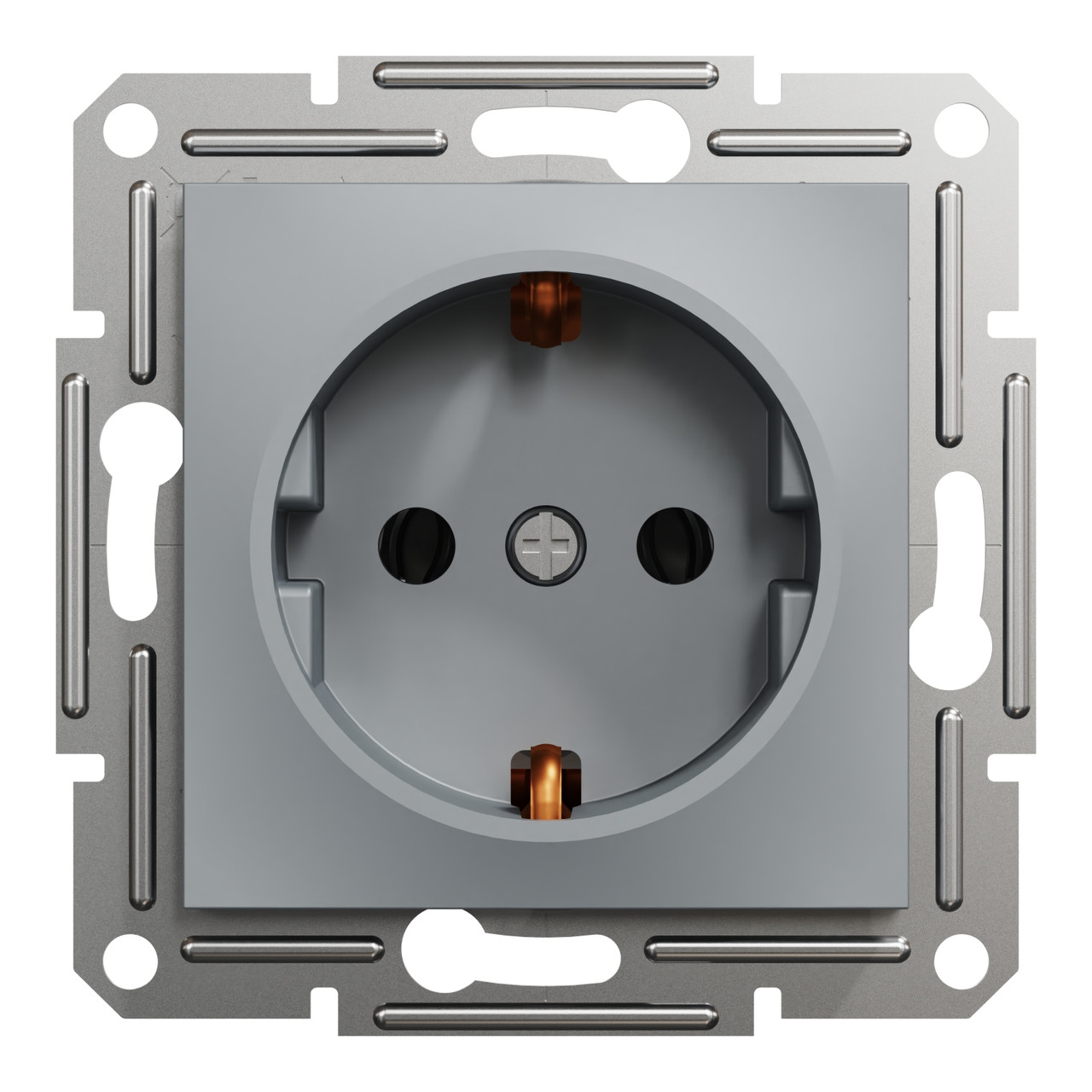Розетка Schneider Electric з з/к сталь Asfora EPH2900162 вбудована