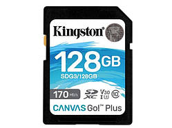 Карта пам'яті Kingston SDXC C10 UHS-I U3 R170/W90MB/s Canvas Go Plus SDG3/128GB