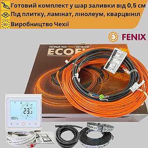 Тепла підлога комплект Wi-Fi терморегулятор + нагрівальний кабель Fenix ADSV18 для монтажу в стяжку