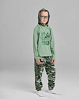 Комплект для мальчика-подростка з капюшоном 8-9 зелен