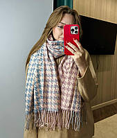 Теплий кашеміровий жіночий шарф «гусяча Лапка» омбре 170*70 см
