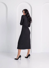 Модна жіноча сукня у чорному кольорі , розміри 44, 46, 48, фото 3