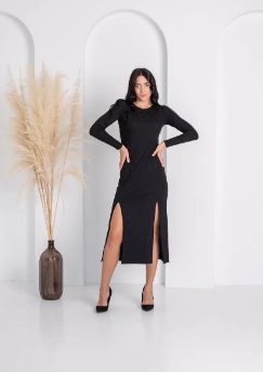 Модна жіноча сукня у чорному кольорі , розміри 44, 46, 48