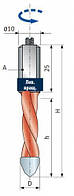 Свердло для присадних верстатів наскрізне ліве D5 d10 L70 h43 (PF11MS-AC3) Freud