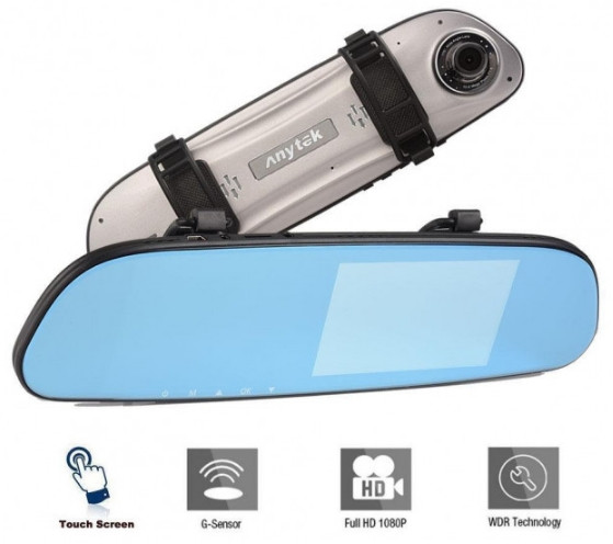 Дзеркало відеореєстратор Anytek G77 Full HD 1080P на 2 камери, фото 1
