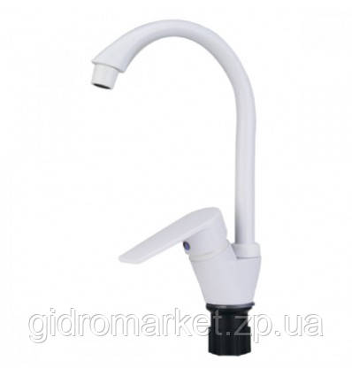 PLAMIX Oscar-011 White Змішувач для кухні на мийку білий (без підводки)