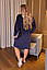 Домашня сукня велюре візерунок стрази жіноча Великого розміру Темно-синій, фото 5