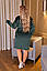 Домашня сукня велюре візерунок стрази жіноча Великого розміру Зелений, фото 2