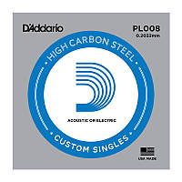 Струна для гітари D`ADDARIO PL008 PLAIN STEEL 008