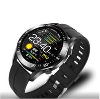 Смарт годинник Lige C2 водонепроникні IP68 (ремінець - силікагель) + шкіряний ремінець (Чорний)