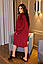 Домашня сукня велюре візерунок стрази жіноча Великого розміру Бордо, фото 4