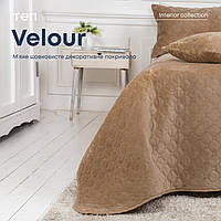 Покривало ТЕП "VELOUR" 150*210 см золотий беж/ромб круглий