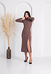 Модна жіноча сукня у коричневому кольорі , розміри 44, 46, 48, фото 6