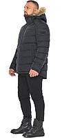 Короткая графитовая куртка мужская удобная модель 49868 (ОСТАЛСЯ ТОЛЬКО 52(XL))