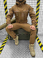 Тактический костюм койот SoftShell на флисе, демисезонный костюм на флисе койот софтшел осенний костюм бежевый